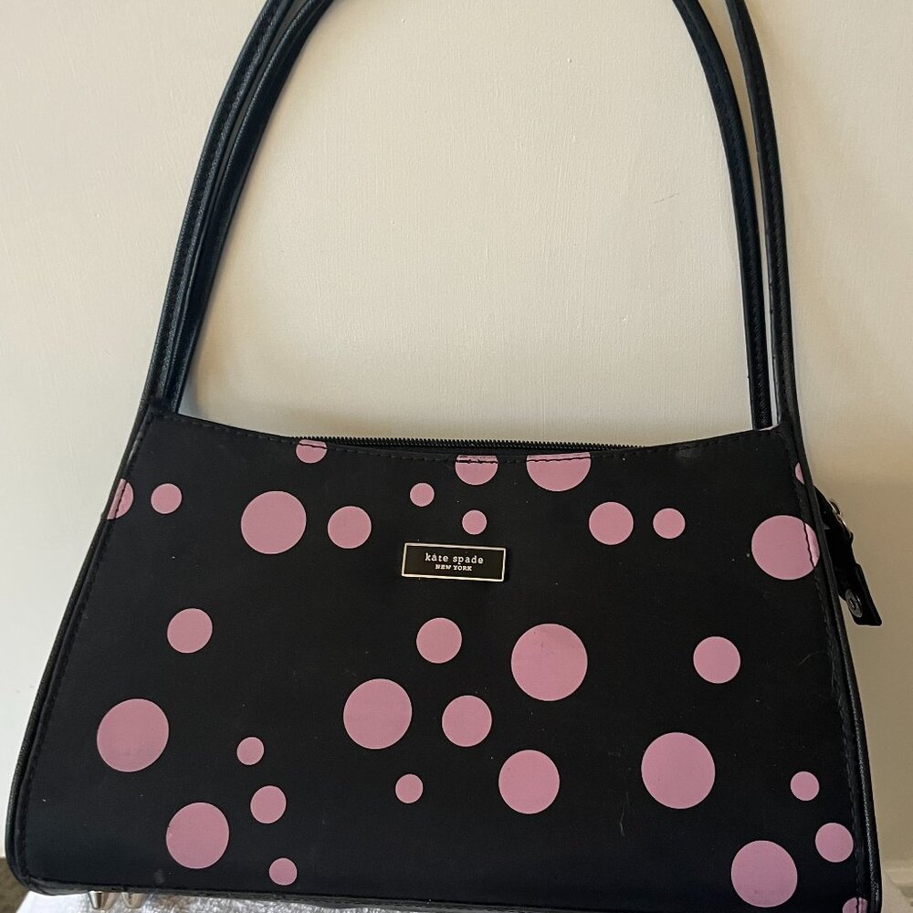 Kate Spade New York Black and Pink Polka Dot Bag